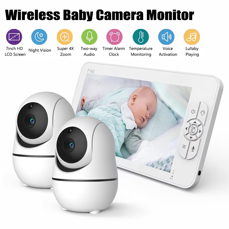 Baby Monitor Split Screen - 7,0 inch Video Babyfoon 1080P HD