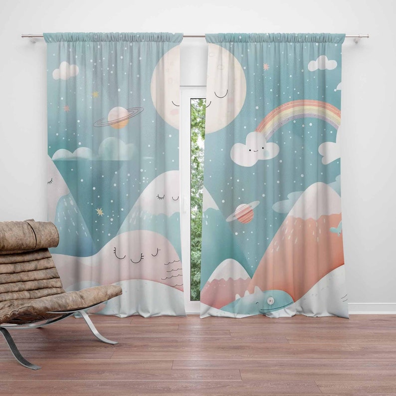 Baby Nursery Youtube - Berg Regenboog Baby Kinderkamer Gordijnen Cloud