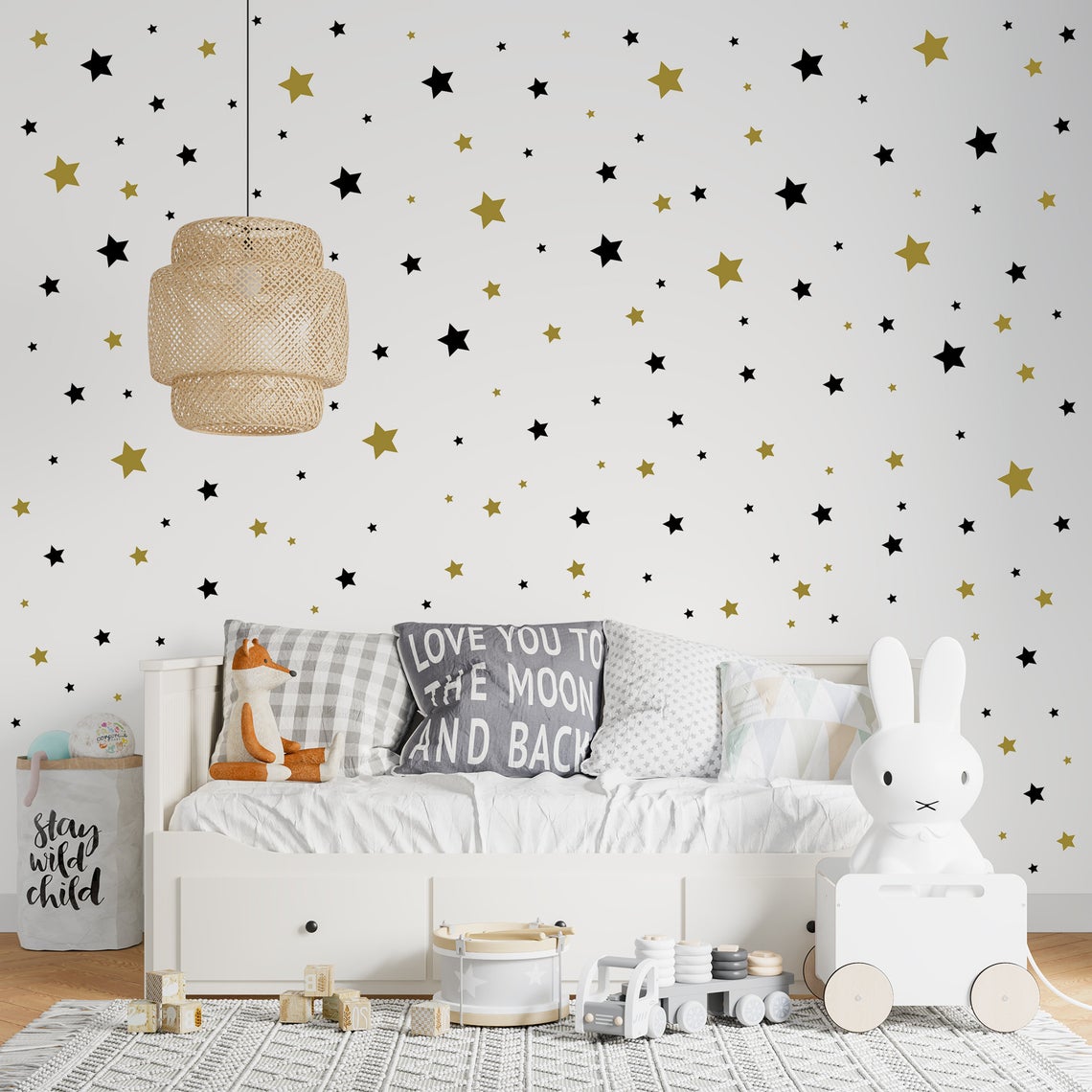 Baby Nursery Artwork - Cartoon 65 stks ster muursticker babykamer