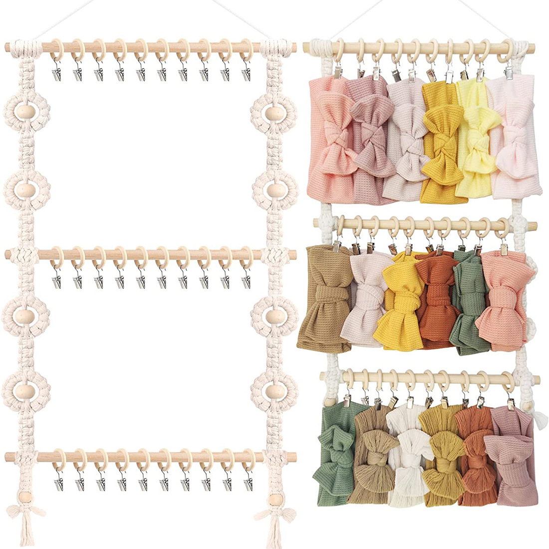 Baby Nursery Decor Ideas - Macrame muur opknoping Boho hoofdband houder