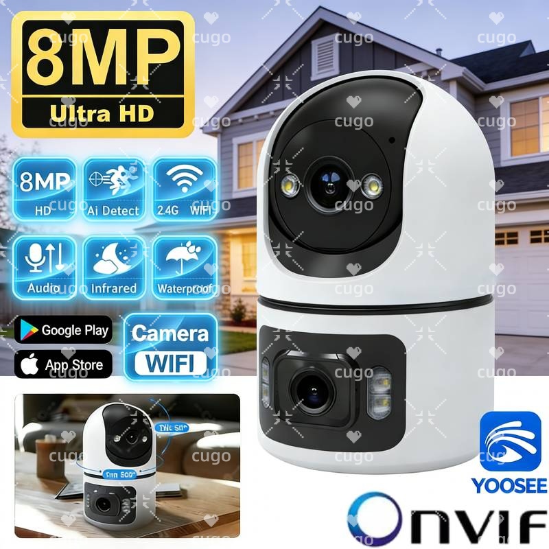 Baby Monitor Split Screen - 8MP WiFi IP-camera Babymonitor met dubbele