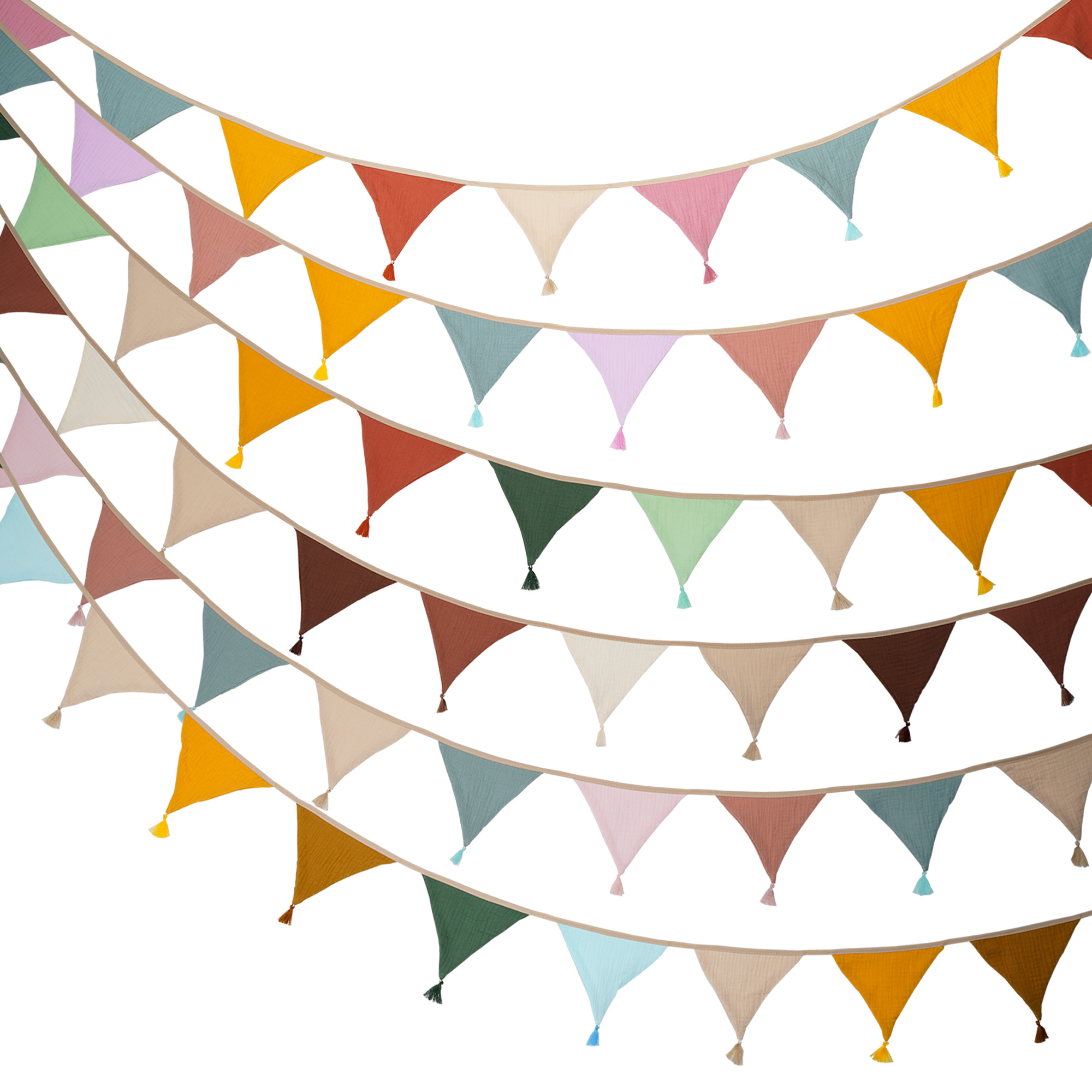 Baby Nursery Fabric - 2.6M/8.5FT Kwekerij Stof Bunting 10 Driehoek
