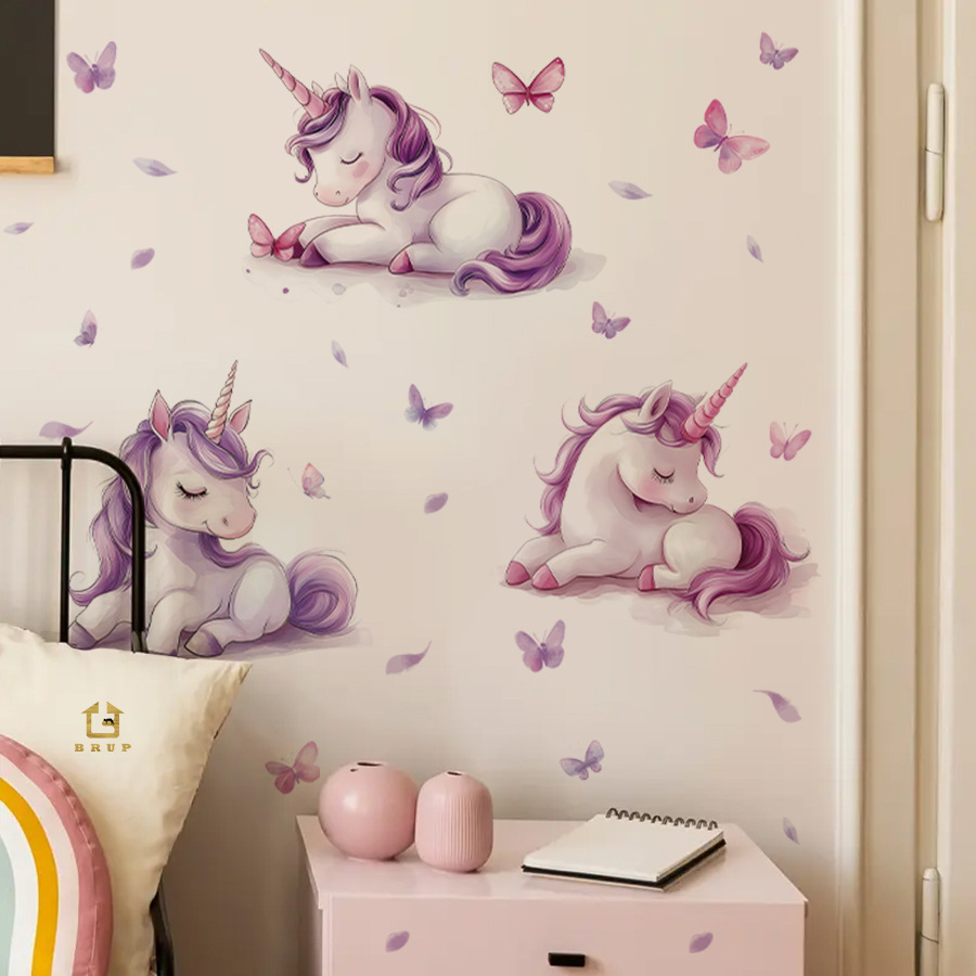 Baby Unicorn Nursery - Cartoon Fantasy Eenhoorn Muursticker DIY Vinyl