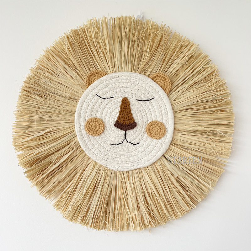 Baby Nursery Artwork - INS Nordic handgemaakte leeuwen wanddecoratie van