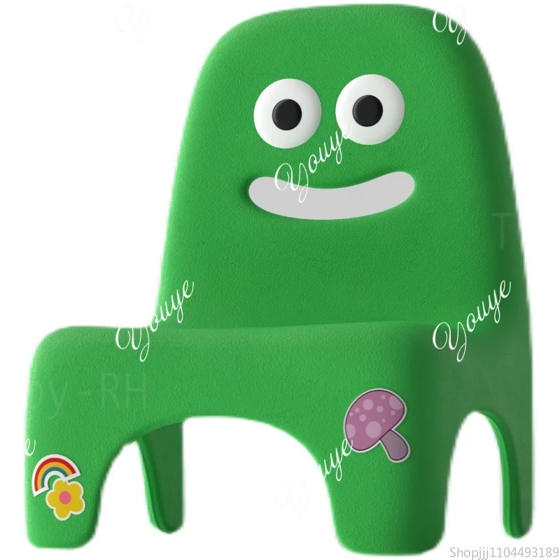 Baby Nursery Green - A49 Schattige groene kinderspeelgoedkruk met rugleuning: