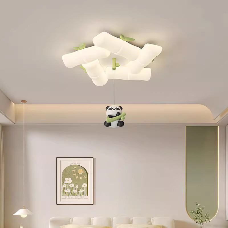 Baby Nursery Green - Kinderkamer Babykamer Plafondlampen LED Panda Bamboelamp