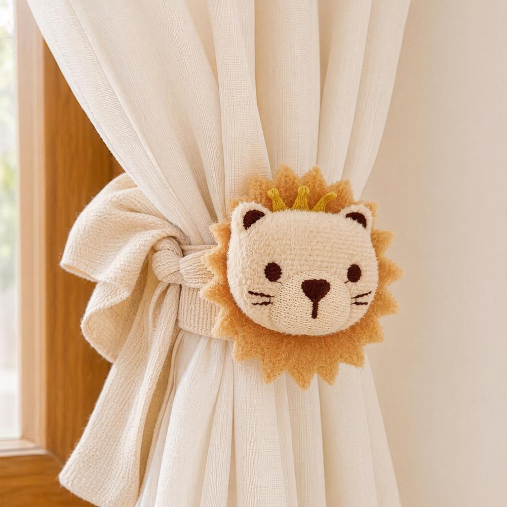 Baby Nursery Fabric - Pluche gordijnhouder leeuw, schattige cartoon gordijnbandjes,