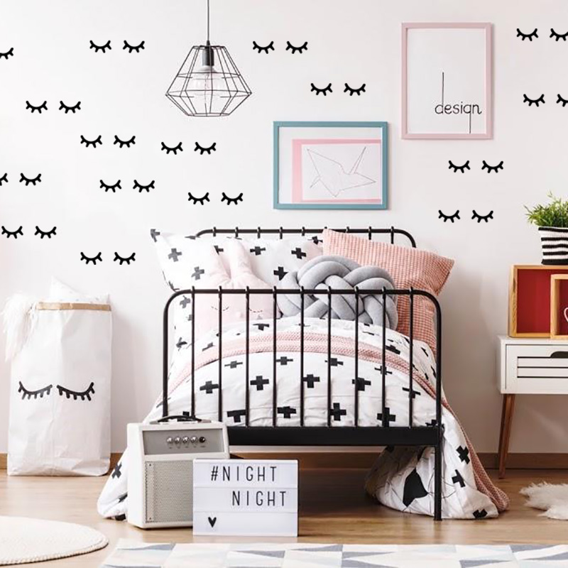 Baby Nursery Decor Ideas - Kinderkamer Decoratie Wimper Muurstickers Leuke Babykamer