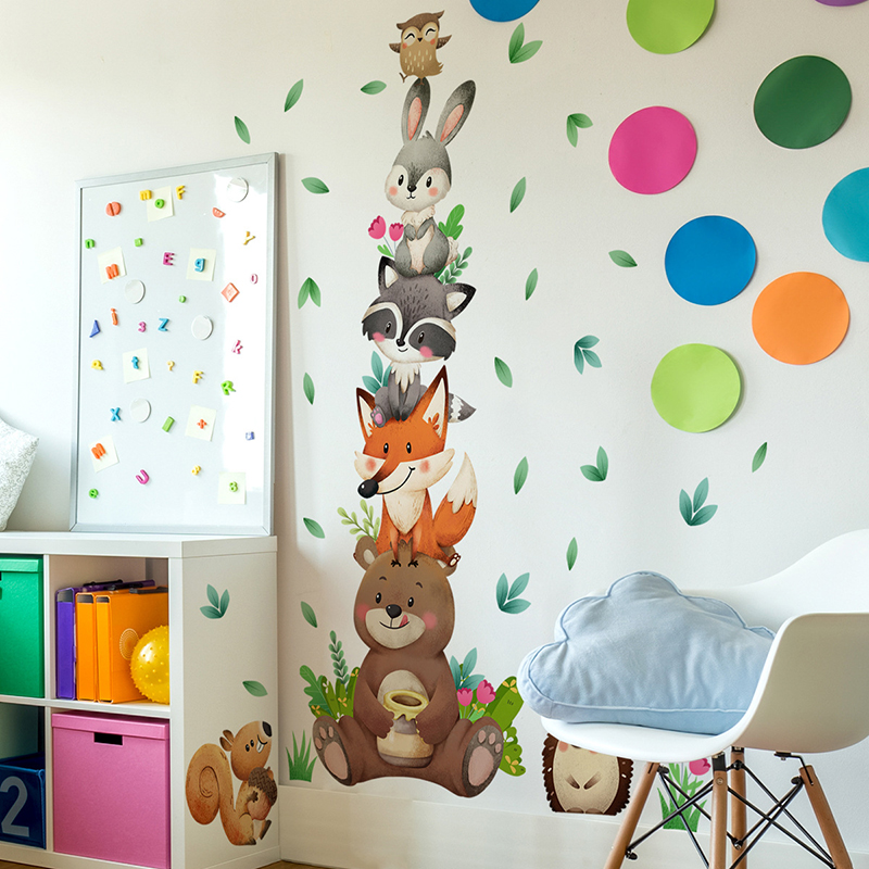 Cartoon Dieren Stapelen Muurst - Baby Nursery Green recensie en prijs