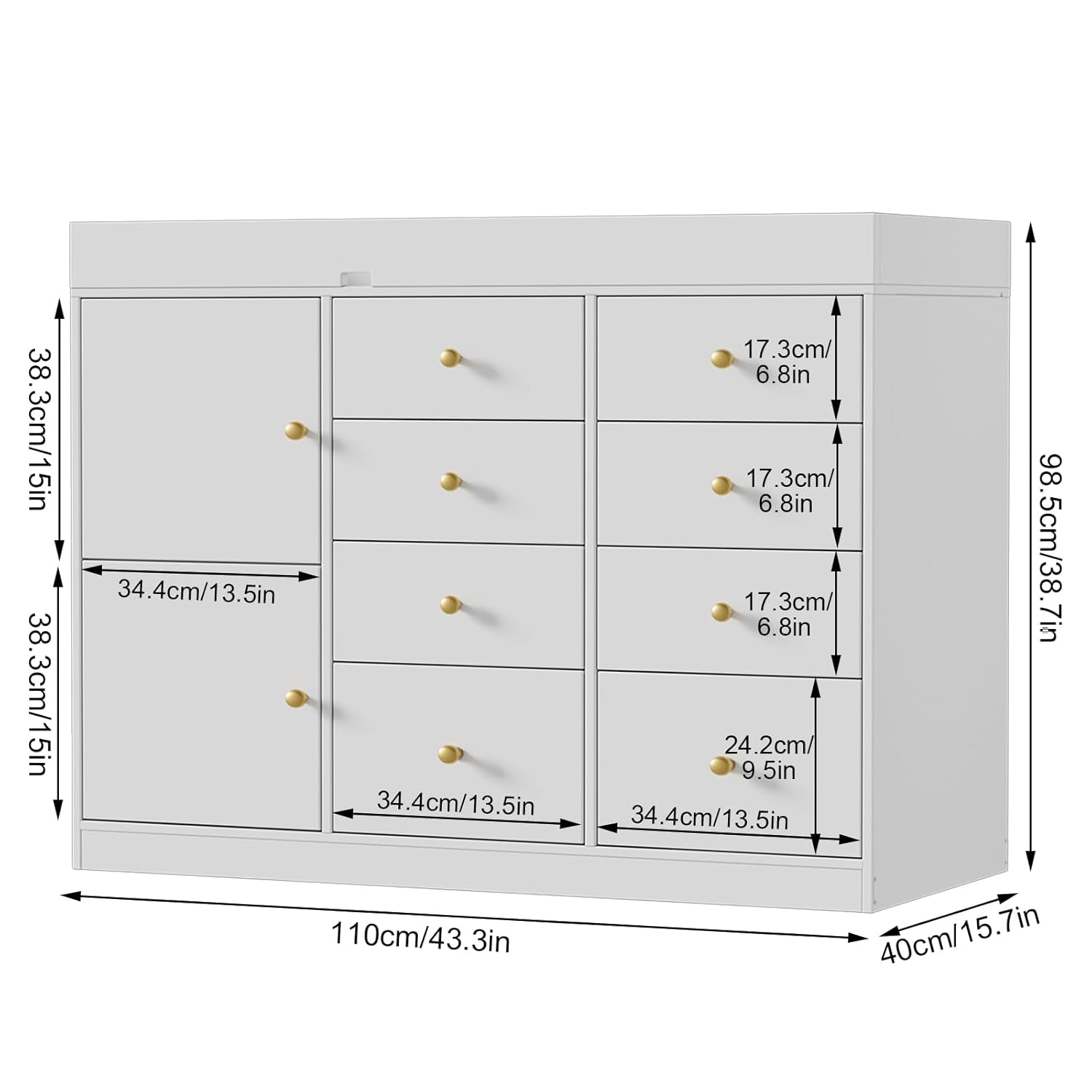 Verschoningstafel met commode, - Baby Nursery Drawers recensie en prijs