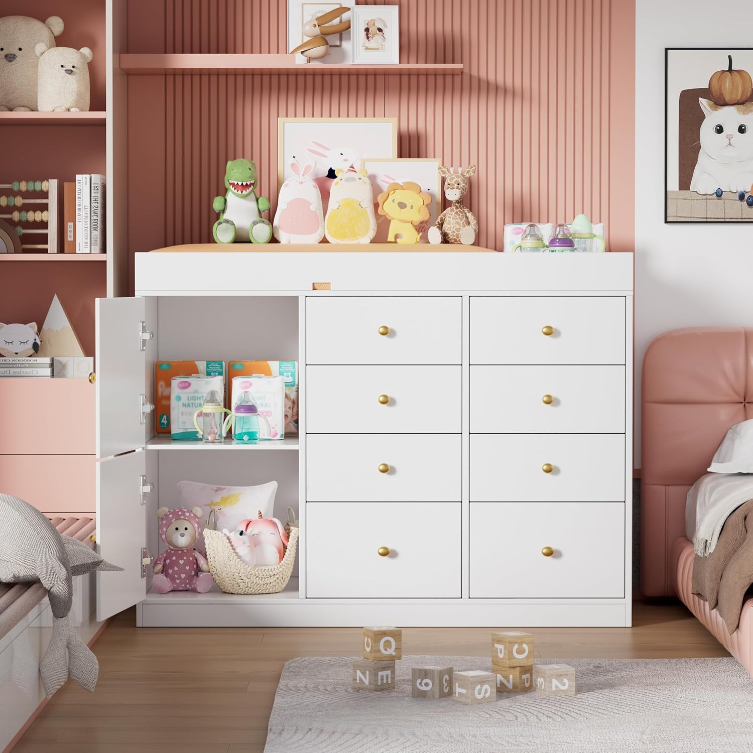 Verschoningstafel met commode, - Baby Nursery Drawers recensie en prijs
