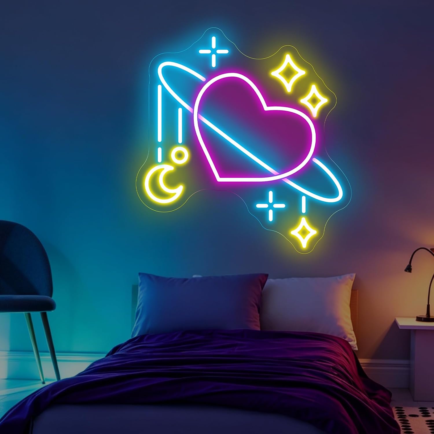 Space Planet Neon Sign LED Neo - Baby Nursery Wall Lights recensie en prijs