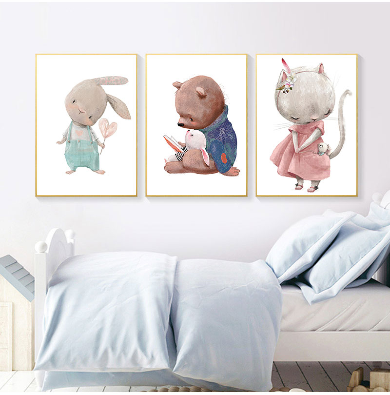 1PC frameloze decoratieve kuns - Baby Nursery Animal Prints recensie en prijs