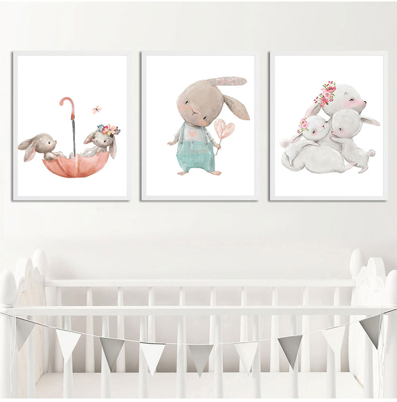 1PC frameloze decoratieve kuns - Baby Nursery Animal Prints recensie en prijs