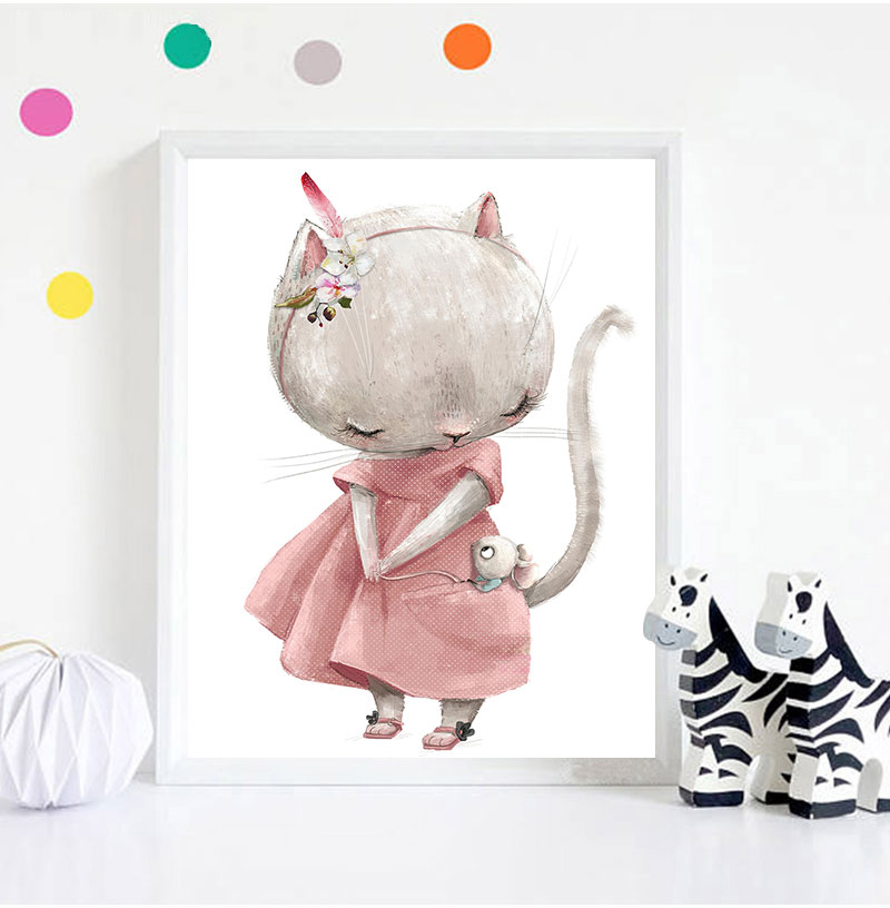 1PC frameloze decoratieve kuns - Baby Nursery Animal Prints recensie en prijs