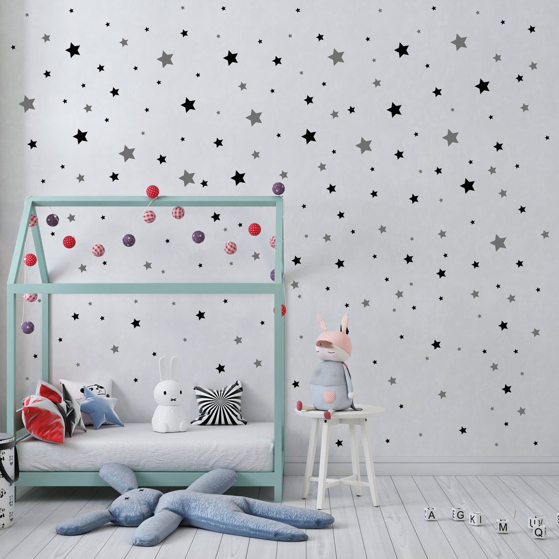 Cartoon 65 stks ster muurstick - Baby Nursery Artwork recensie en prijs