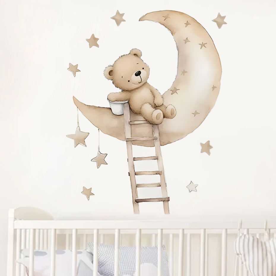 Schattige beer ster wolk muurs - Baby Nursery Decor Ideas recensie en prijs