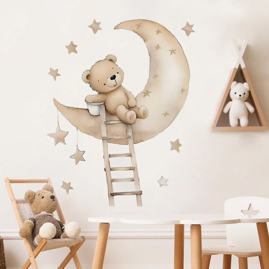 Schattige beer ster wolk muurs - Baby Nursery Decor Ideas recensie en prijs