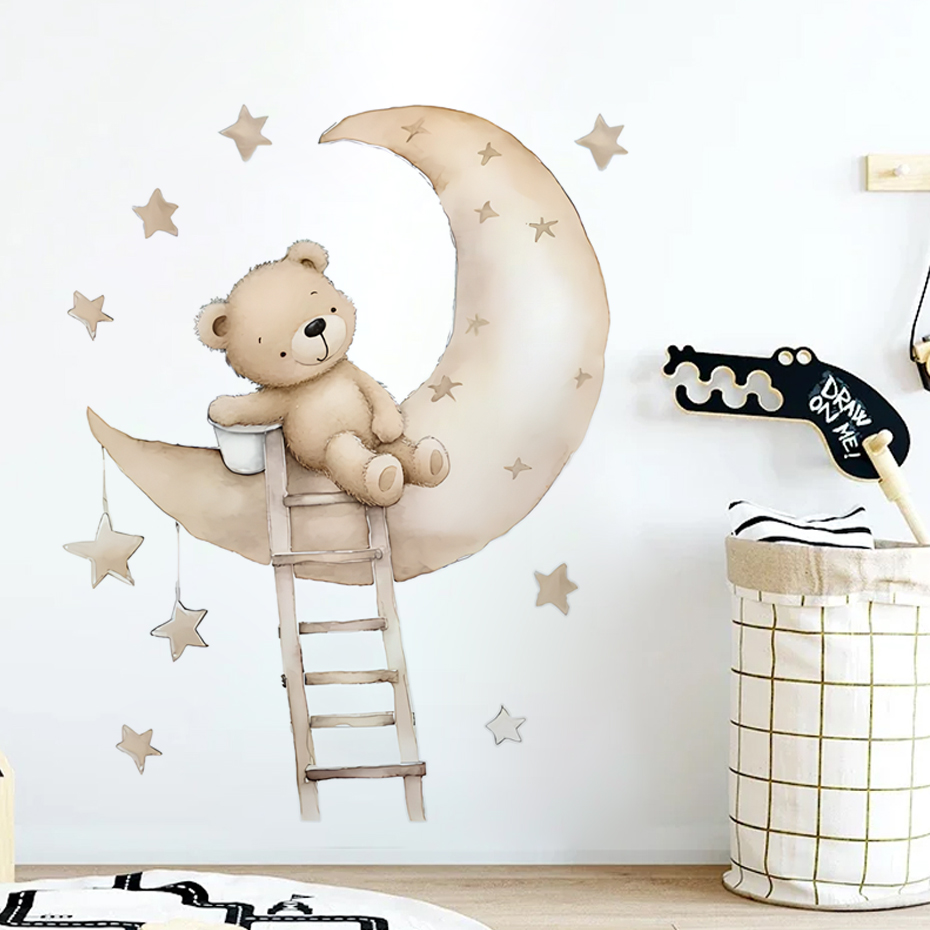 Schattige beer ster wolk muurs - Baby Nursery Decor Ideas recensie en prijs