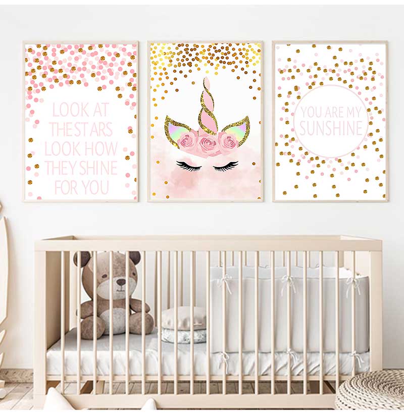 Decoratieve foto babymeisje sl - Baby Unicorn Nursery recensie en prijs