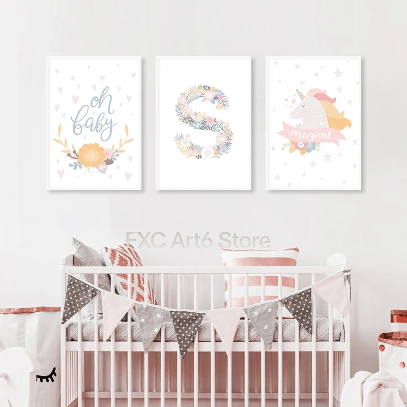 1PC frameloze bloemen alfabet  - Baby Unicorn Nursery recensie en prijs