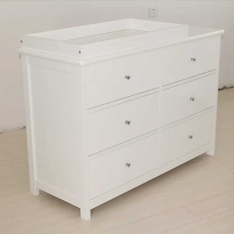 Witte baby opbergkast met 6 la - Baby Nursery Drawers recensie en prijs