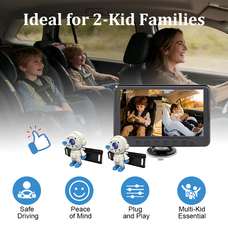 Plug & Play Babyautocamera voo - Baby Monitor Split Screen recensie en prijs