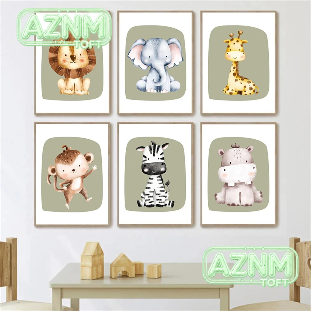 Schattige Aap Zebra Giraffe Le - Baby Nursery Green recensie en prijs