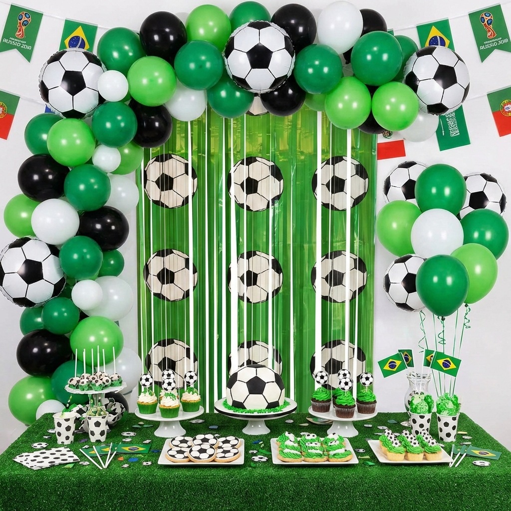 1x2m Groene Voetbal Achtergron - Baby Nursery Green recensie en prijs