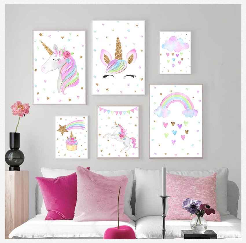 Leuke canvas schilderij Scandi - Baby Unicorn Nursery recensie en prijs