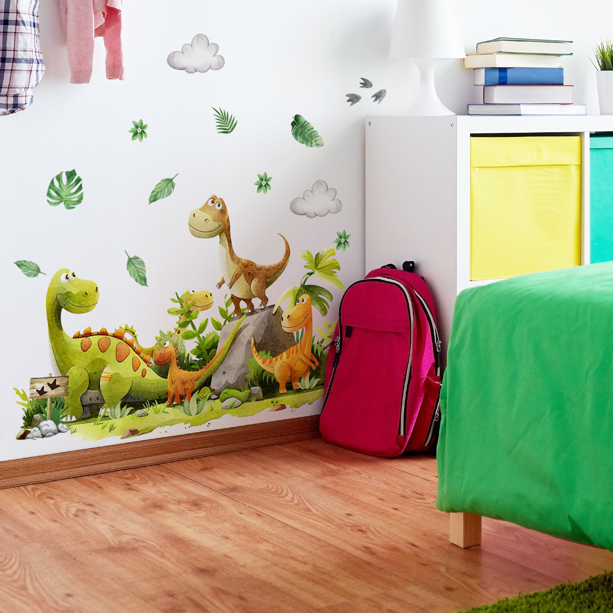 Cartoon dinosaurus muursticker - Baby Nursery Green recensie en prijs