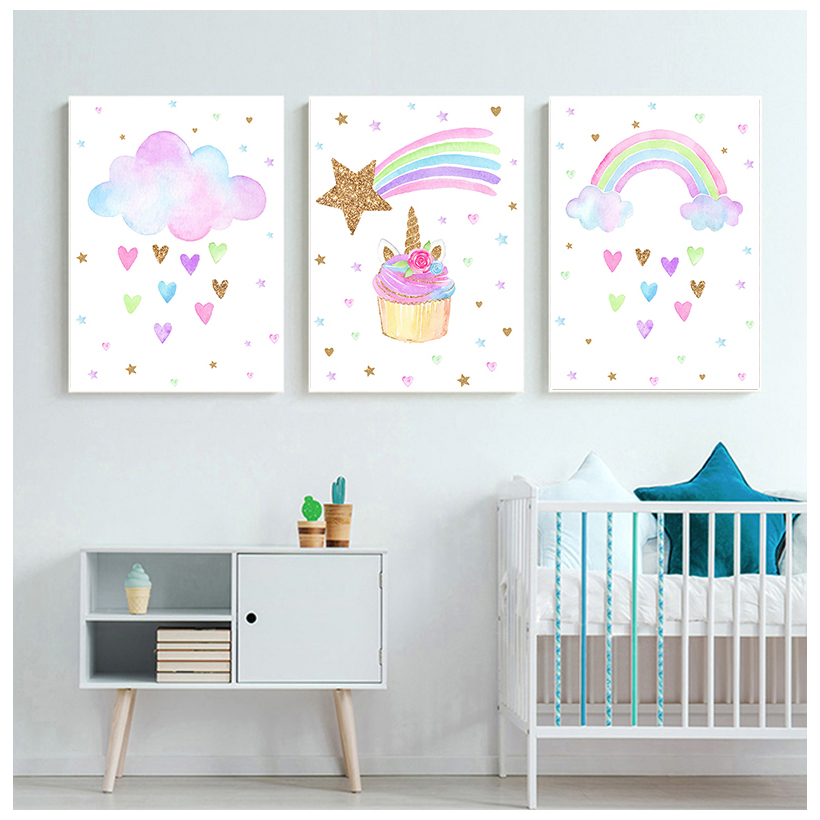 Regenboog Eenhoorn Wall Art Pr - Baby Unicorn Nursery recensie en prijs