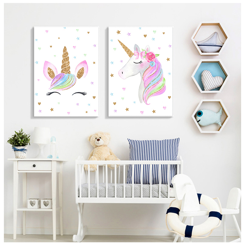 Regenboog Eenhoorn Wall Art Pr - Baby Unicorn Nursery recensie en prijs