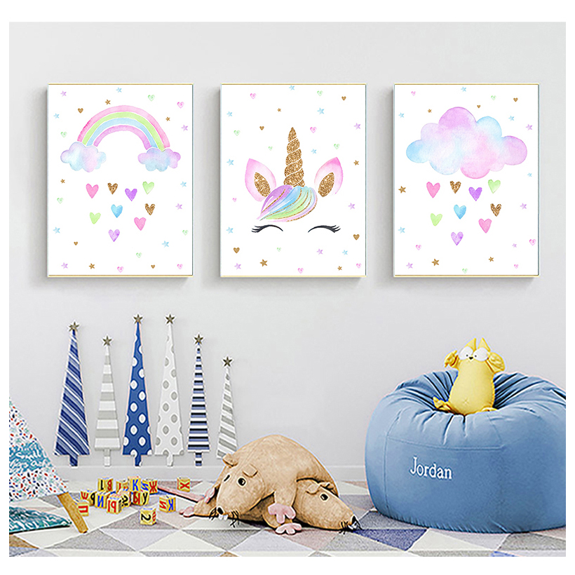 Regenboog Eenhoorn Wall Art Pr - Baby Unicorn Nursery recensie en prijs