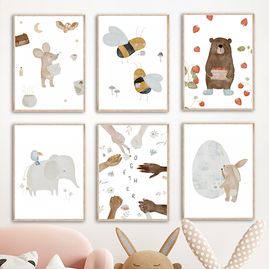 Boho dieren vrienden olifant k - Baby Nursery Animal Prints recensie en prijs