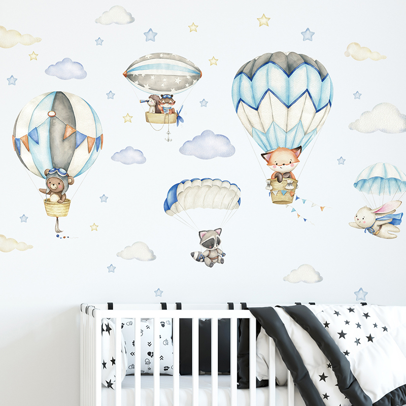 Cartoon Schattige Dieren Lucht - Baby Nursery Animal Prints recensie en prijs
