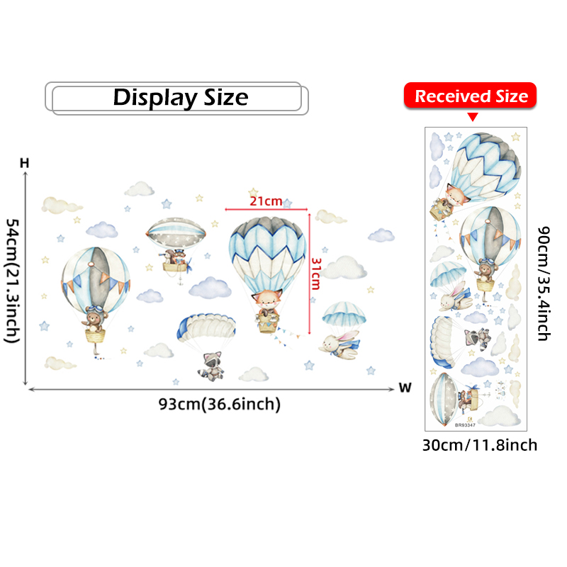 Cartoon Schattige Dieren Lucht - Baby Nursery Animal Prints recensie en prijs