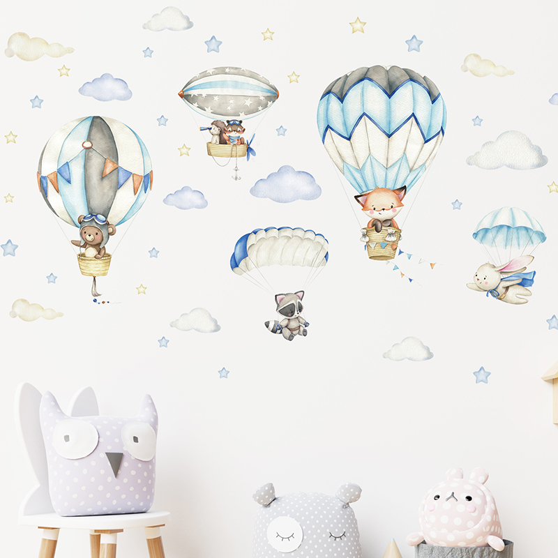 Cartoon Schattige Dieren Lucht - Baby Nursery Animal Prints recensie en prijs