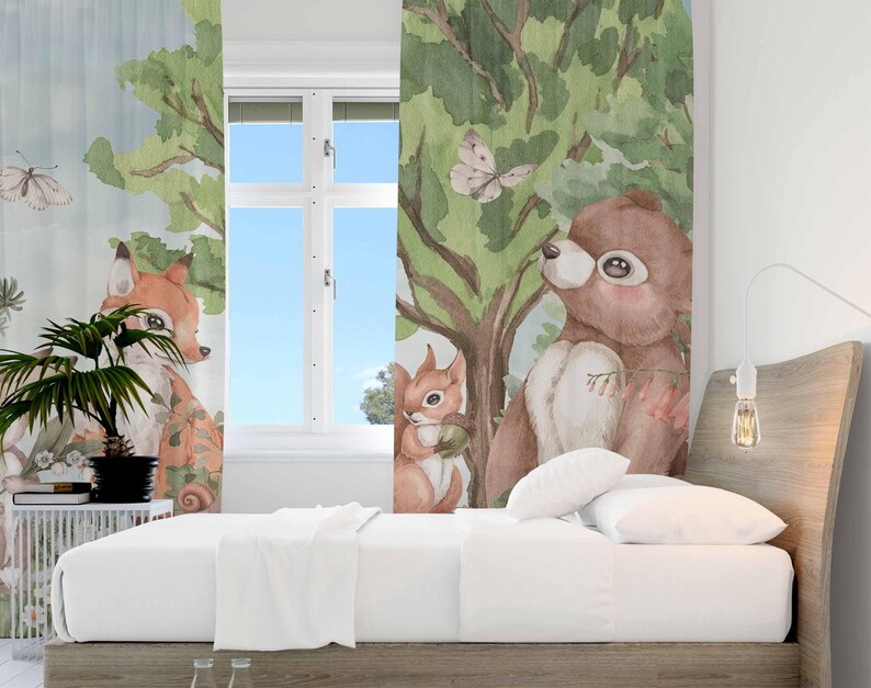 Bos Dieren Gordijnen Kinderen  - Baby Nursery Youtube recensie en prijs