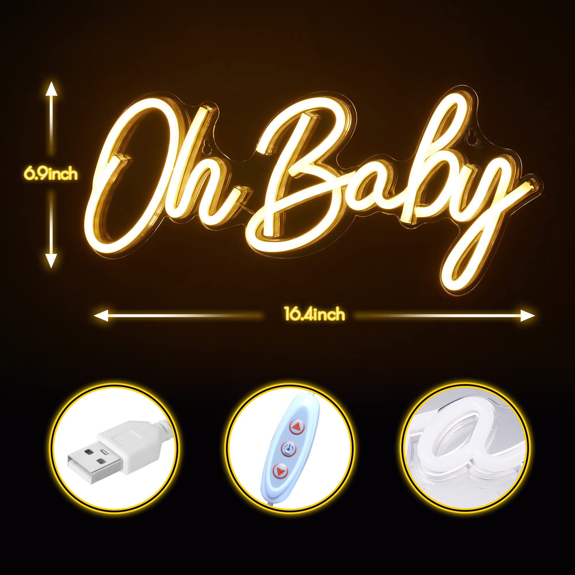 Oh Baby Neon Licht USB Dimbaar - Baby Nursery Wall Lights recensie en prijs