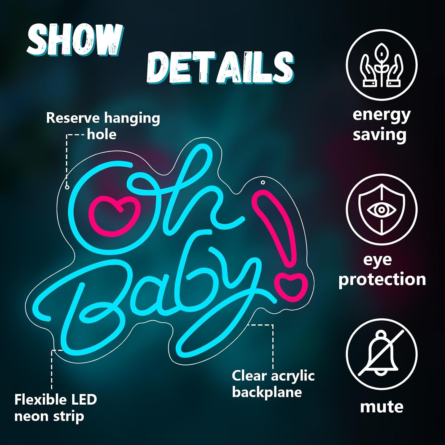 Oh Baby Hart LED Neon Licht US - Baby Nursery Wall Lights recensie en prijs