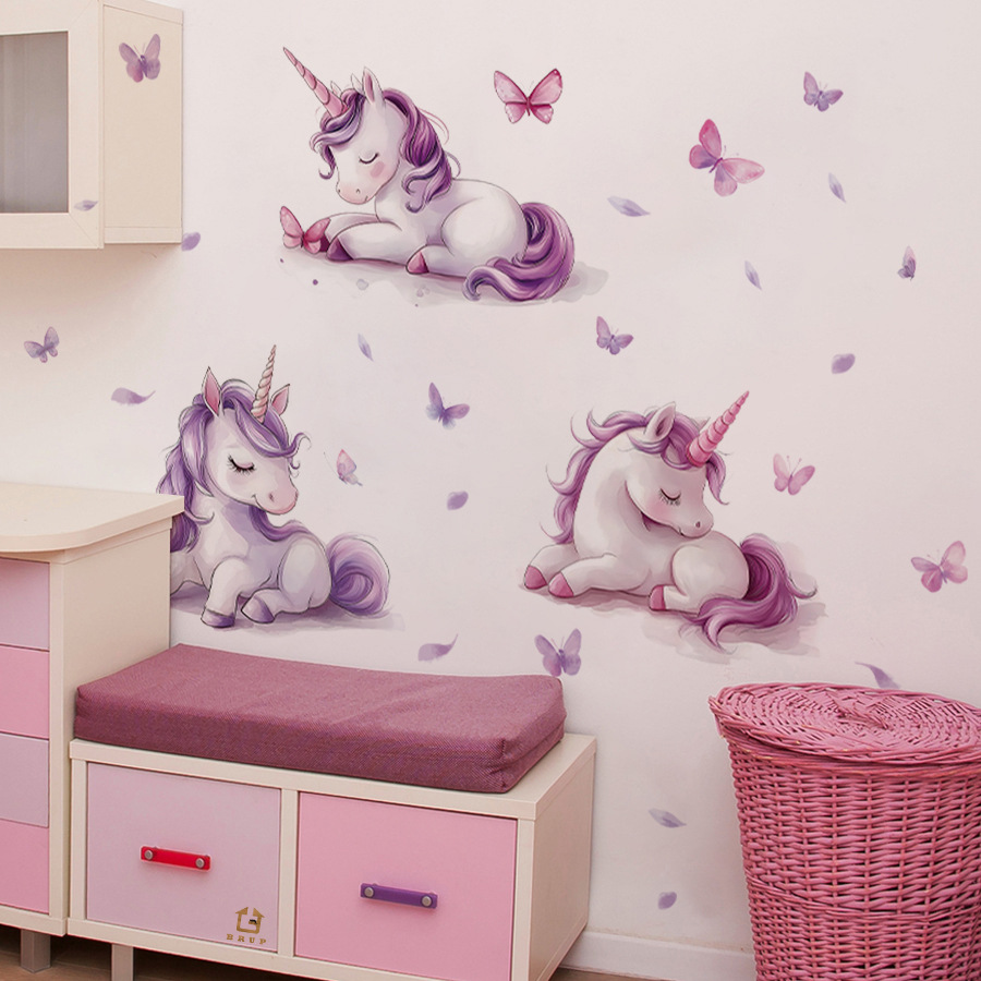 Cartoon Fantasy Eenhoorn Muurs - Baby Unicorn Nursery recensie en prijs