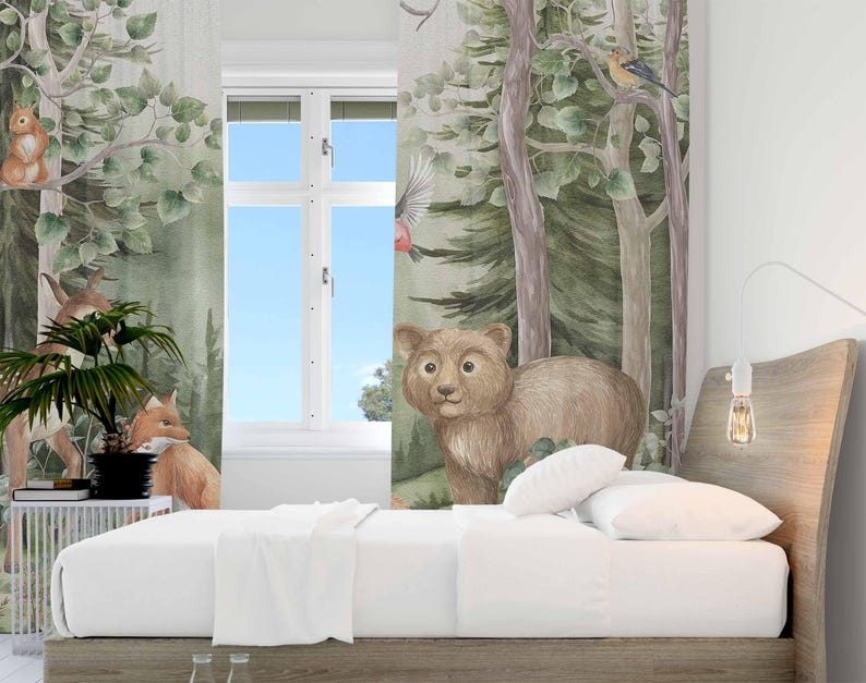 Woodland Dieren Gordijnen Kind - Baby Nursery Youtube recensie en prijs