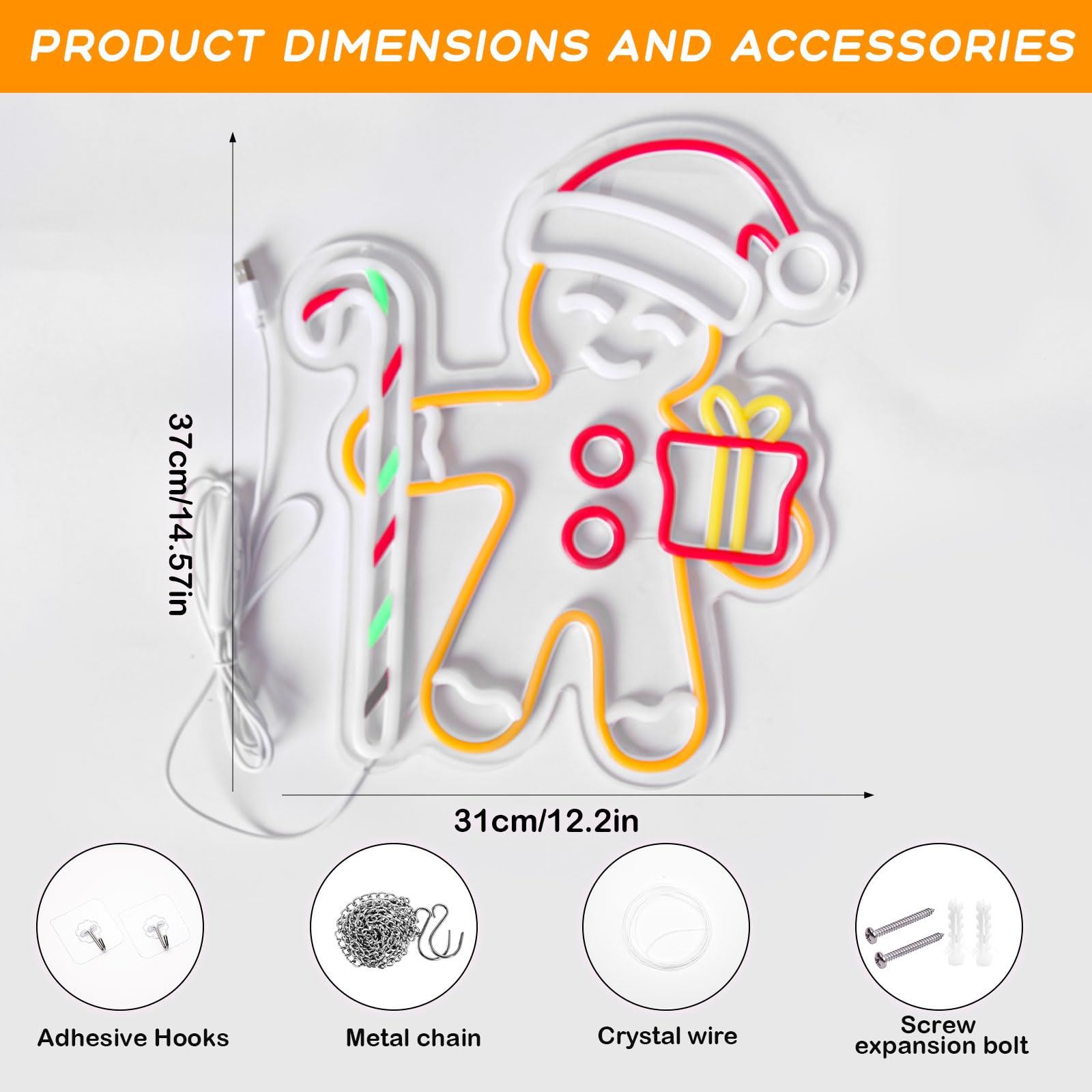 Gingerbread Man LED-neonbord v - Baby Nursery Wall Lights recensie en prijs