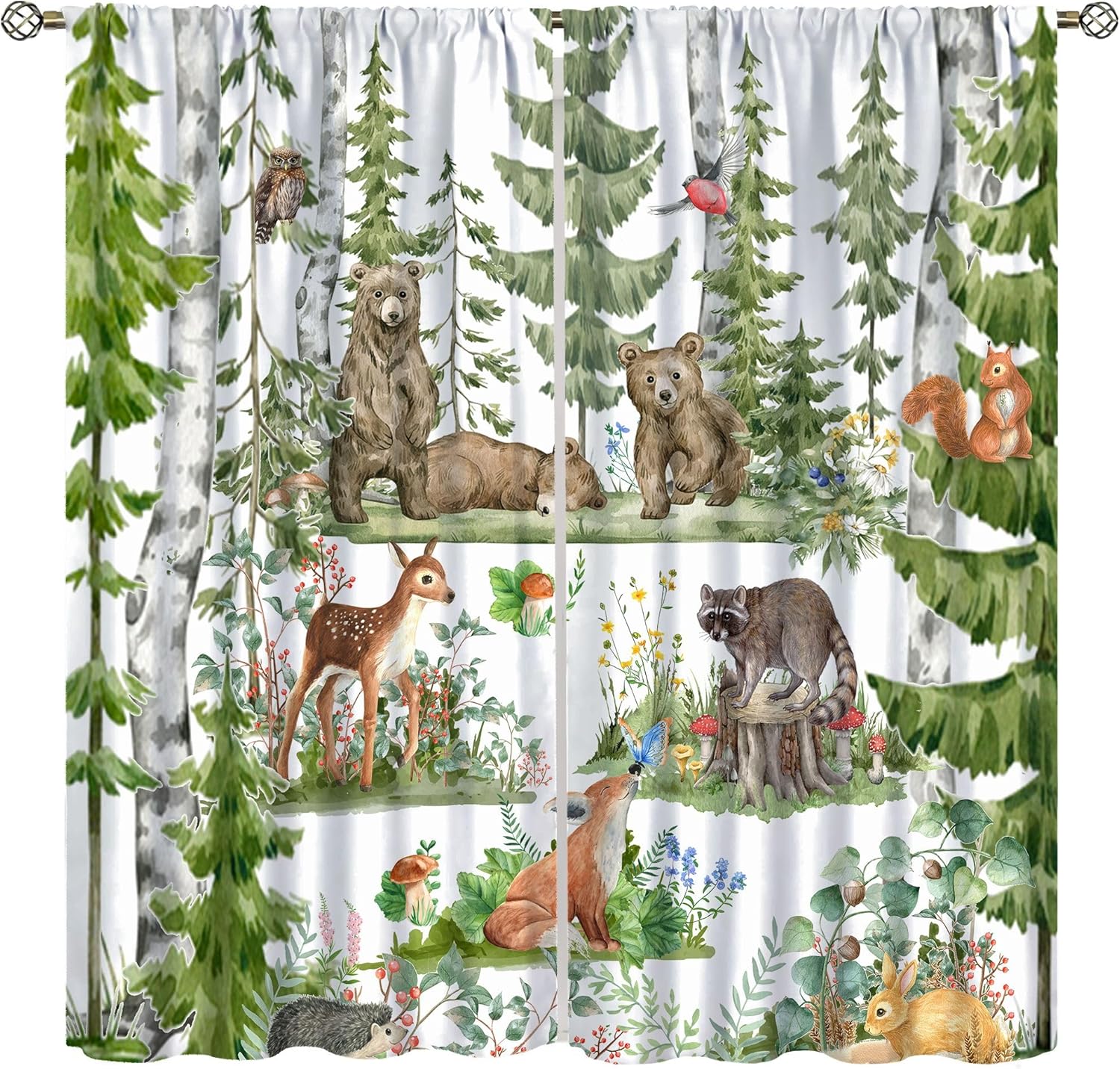 Forest Animal Curtains for Kid - Baby Nursery Green recensie en prijs