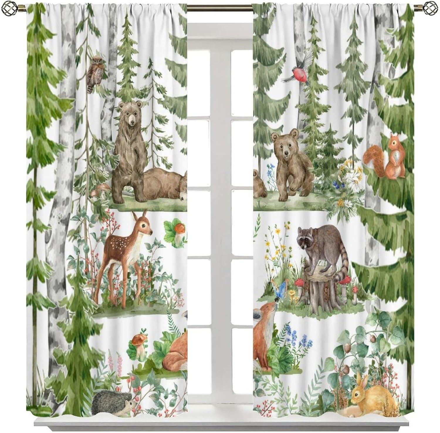Forest Animal Curtains for Kid - Baby Nursery Green recensie en prijs