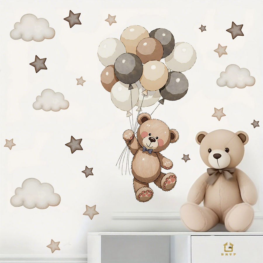 Schattige teddybeer muursticke - Baby Nursery Artwork recensie en prijs