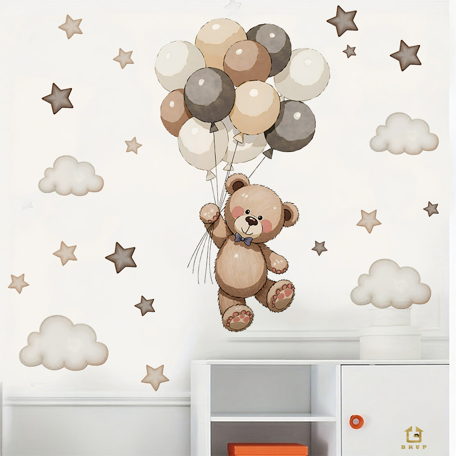 Schattige teddybeer muursticke - Baby Nursery Artwork recensie en prijs