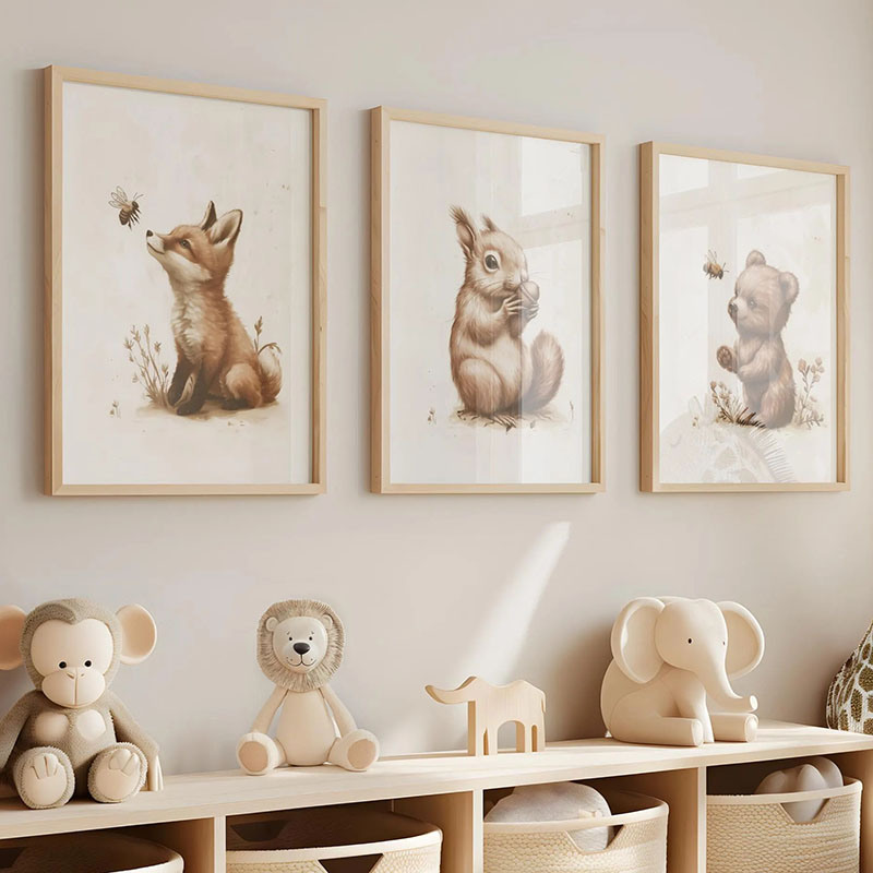 Beer Konijn Vos Herten Eekhoor - Baby Nursery Animal Prints recensie en prijs